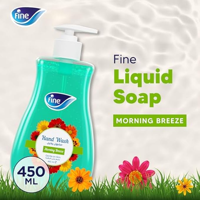 Fine LIQUID HAND WASH, 450ML BOTTLE MORNING BREEZE SCENT - Image 2